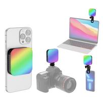 Magnetinė kišeninė RGB vaizdo lemputė fotografijai, papildoma šviesa, 2500K-9000K, reguliuojamo ryškumo, 20 apšvietimo efektų juoda