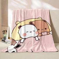 Cartoon Print Bubu And Dudu Soft Plush Flannel Blanket Living Room Bedroom Bed Couch Picnic Blanket 30x40inch
