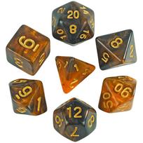 7pcs Polyhedral Dice DND Mixing Colors Dice Set of D4-D20 with Glitter Powder Amazing Effect for DNDGame Tabletop TRPG Games blue