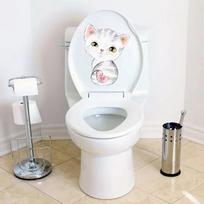 Naujas 3D animacinis filmas Vivid Cats Tualeto sienų lipdukai vaikams Kūdikių kambariuose Plakatas Namų dekoras Mielas gyvūnas katinas PVC lipni meninė freska