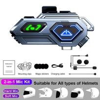 C8 Pro Motociklo Interkomunikatorius Bluetooth Ausinė V5.3 Laisvų Rankų Skambutis Belaidis Triukšmo Mažinimas Vandeniui 300M Interfonas 1-Pack gray