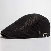 New Autumn Men's Cap Beret Fashion Cotton Letter Embroidery Berets Summer Women Flat Visor Hat Casual Newsboy Hats juoda