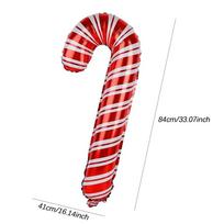 33 colių Kalėdinė lazda Aliuminio folijos balionas Mini gėlių vainikas Ledo strypo pakabukas Kalėdinės scenos dekoracija Vaikų dovana Cane Balloon 3pc