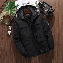 Prekinis ženklas Winter Parkas Vyriškas šiltas storas vėjui atsparus striukė Vyriškas kokybiškas kelių kišenių paltas su gobtuvu Vyriški vandeniui atsparūs viršutiniai drabužiai M -9xl M juoda