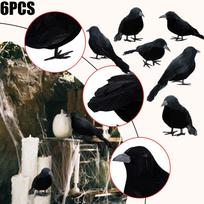 6 vnt / rinkinys juodos varnos ornamentas, plastikinis darbastalio dekoras, skirtas dovanoms vakarėlio dekoravimui One Size juoda