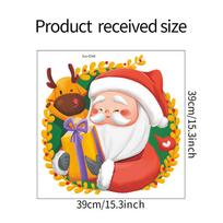Cartoon Santa Claus Snowflake Elk Gift Box Ambiance Decorate Bedroom Living Room Stickers 39*39CM/fun-f248 orange