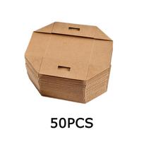 WTEMPO 50PCS 12.5*7.5*3.3CM Popcorn Chicken/French Frieskraft Paper Boxes Folding Disposable Meal Boxes Fried Food Tray Boxes Food Takeaway Boxes 50pcs beige