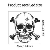 Fun-m184 Black and White Sketch Halloween Skull Home Bathroom Bathroom Decoration Toilet Sticker 29*29CM/fun-m184 gray
