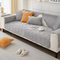 Kristalinio aksomo sofos užvalkalas L formos kampinės sofos komplektas Svetainės baldų apsauginis vientisos spalvos augalų raštų neslystantis pagalvėlė 70x70cm 1pcs beige