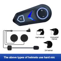 Z19 motociklo „Bluetooth“ ausinės su šalmu 5.3, vandeniui atsparios aukšto žemo dažnio ausinės, mažinančios triukšmą su RGB šviesa, skirtos slidinėjimui Hard Microphone