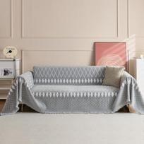 Blankets Knitted Nordic Sofa Towel Bohemia Sofa Cover Full Blanket Striped Room Bedside Home Decoration Picnic Carpet 180x130cm gray