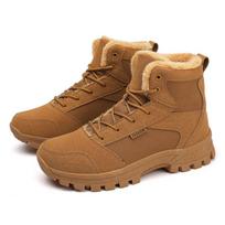 Men's Snow Boots Waterproof Warm Fur Lined Winter Hiking Boot Non-slip Outdoor Lightweight High-top Shoes Work Trekking Combat Ankle Booties for Male 39 ruda