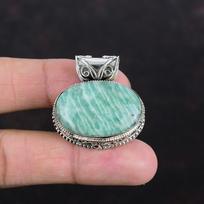 Amazonite Pendant Genuine Gemstone Jewelry Vintage Handmade Pendant 925 Sterling Silver Pendant Designer Pendant Gift For Her Silver Jewelry