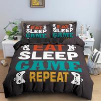 Game Duvet Cover Set 3D Gamepad Comforter Cover for Kids Boys Gamer Video Game Polyester Quilt Cover Kids Bedding Set King Size 70x133cm 2pcs white
