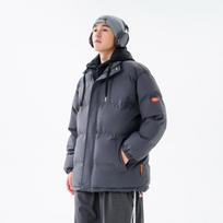 Hong Kong Style Loose Large Size Fake Two Hooded Jackets Thickened Winter Couple Cotton Clothes M