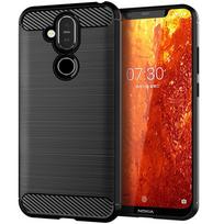 Minkštas silikoninis dėklas Nokia X7 nokia8.1, prabangus anglies pluošto telefono dangtelis nokia 8.1 x7, smūgiams atsparūs matiniai galiniai dėklai For Nokia 8.1 juoda