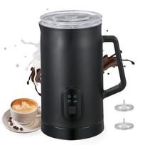 Elektrinis pieno putų plakiklis 400 W 580 ml/19,61 uncijos šilto ir šalto pieno putotojas tylus veikimas 4 viename US Plug juoda