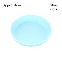 2Pcs Garden Flower Pot Durable Drip Trays Indoor Outdoor Plant Saucer Plastic Tray Saucers type1-8cm mėlyna