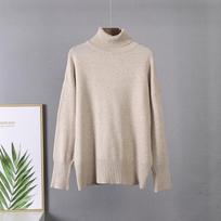 „Hirsionsan Turtle Neck“ kašmyro spalvos žieminis megztinis moteriškas 2021 m. Elegantiškas storas šiltas moteriškas megztas megztinis laisvas paprastas trikotažo džemperis S chaki