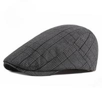 Men's berets in spring summer autumn Korean style fashion plaid duckbill hats women's British fashion artistic advancement hat trend one size juoda