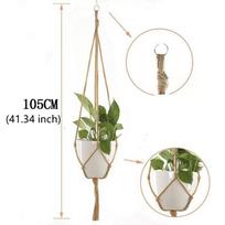 1/2/3pcs Flower Pot Hemp Rope Hanging Net Straw Macrame Plant Hanger Garden Holder Legs Hanging Rope Basket Balcony Decor beige