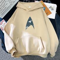 Star Trek Science Fiction Graphic Hoodies Long Sleeve Hooded Sweatshirt Pop Comfortable Clothing Moletom Aesthetic Hoody XS smėlinė