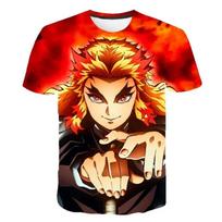 Anime Demon Slayer Lovely Kamado Nezuko Costume Boys Girls 3D T-shirt Summer Short Sleeves Oversized Streetwear Loose Tops S red