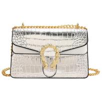 Luxury Women's Chain Shoulder Messenger Bag  Designer Double Compartment Clamshell Women'S Bag Glossy Fashion Crossbody Bag black