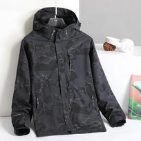 Striukė Vyriška Lauko Žieminė Vėjui Atspari Fleece Stora Vėjo Striukė Su Gobtuvu Vyriška Poros Sportinė Moteriška Striukė 5XL gray