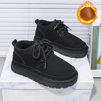 Snow Boots for Women Anti-Slip Fur Fleece Lined Ankle Boot Winter Warm Suede Platform Short Boots Women's Lace-Up Comfortable Walking Booties Shoes 35