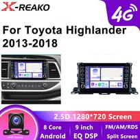 10  Car Multimedia Audio Player Android Carplay for Toyota Highlander 3 XU50 2013 2014 2015 2016 - 2018 GPS 4G 8Core Navigation Head Unit 8 core 4GB+64GB