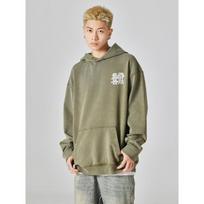 Gong Xi Fa Cai Autumn American Retro Heavy Hooded Sweater Men'S Loose Large Size Trend Top Youth Clothes Trend S armijos žalia spalva