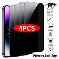 4PCS Privatumo ekrano apsauga, skirta iPhone 16 Pro Max Plus Anti-Spy Glass, skirta iPhone 14 13 15 12 11 Pro Max 16 Pro grūdintas stiklas 4PCS Privacy Glass