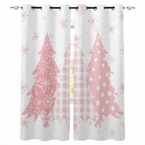 Christmas Winter Snowflake Pine Tree Blackout Curtains For Living Room Bedroom Window Treatment Blinds Drapes W135 x H60cm
