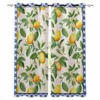 Lemon Leaves Flowers Blackout Curtains For Living Room Bedroom Window Treatment Blinds Drapes W135 x H60cm