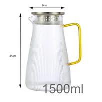 1500ml Japanese Style Glass Tea Pot Heat Resistant Glass Teapot for Tea in a Cup Infuser Teapot With Strainer Gaiwan Pu Erh Set white