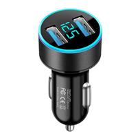 100W Skaitmeninis ekranas Greitas automobilinis įkroviklis, Keturių prievadų, Adapteris nuo vieno iki trijų 12.5 fixed 3.1A juoda
