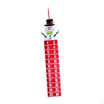 Adventinis kalendorius Kalėdų dekoracijai, sienos ir biuro aksesuaras Snowman red