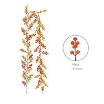 Vibrant Red Berry Garland 6FT Artificial Vine for Christmas Parties and Crafts b