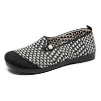 Fashion Summer New Women's Lazy One Step Shoes, Shallow Mouth Flat Shoes, Casual and Comfortable, Old Beijing Cloth Shoes for Women 36