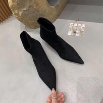 Madingi moteriški zomšiniai smailianosiai čiurnos batai Elegantiški vidutinio kulno stiletos Batai Moteris 2025 m. Tendencija Žieminiai Nauji Gotiški Chelsea batai Mujer Botas 35 juoda
