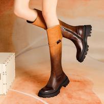 Fashion With Low Heels Knee Thigh High Denim Shoes for Women Leather Luxury Long Boots Woman Winter 2024 Autumn Fashion Chunky Platform 39 juoda