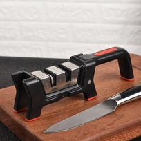 Peilių galąstuvas daugiafunkcinis buitinis trijų pakopų galąstuvas greitas keraminis peilių galąstuvas įrankis knife sharpener brown