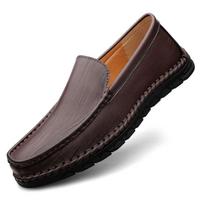 Pavasariniai natūralios odos vyriški batai Laisvalaikio aukščiausios klasės vyriški loaferiai Italijos mokasinai Kvėpuojantys slip-on verslo batai Chaussure Homme 46 juoda