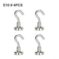 1/2/4PCS Magnetic Hook Neodymium Magnet E10/16/20 Electroplating Metal Strong Hook Thick Wall Hook for Home Kitchen Organization