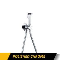Chrome Toilet Bidet Sprayer Kit With 1.2 Rubber Hose Wall Mounted Hot and Cold Mixer Bidet Tap Restroom Handheld Spary cleaner
