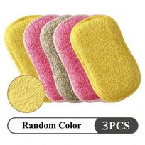 5pcs Magic Cleaning Sponge for Dishes Multi-Purpose Scrub Sponges for Kitchen Bathroom Dishwashing Brush Tools Accessories pink