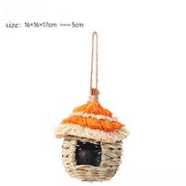 Hand-woven Nest, Parakeet Lawn House, Canary, Rutin Chicken, Hatching, Bird House, Outdoor Hanger, Chickadee House Style A beige