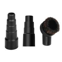 3.6cm/2.5cm Universal Long Horse Hair Round Brush Vacuum Cleaner Brush Crevice Attachment With Converting Adapter black