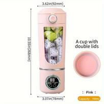 Portable Blender Electric Fruit Juicer Machine Orange Juicer USB Rechargeable Kitchen Food Processor Maker Juice Extractor Home rožinė